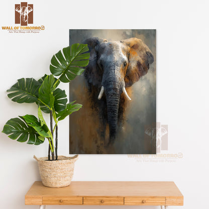 Painterly Frontal Portrait of a Majestic Elephant Animals High Quality Unframed Poster Print & Laminated Poster Print Wall Décor in Sri Lanka