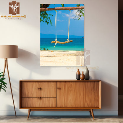 Seaside Swing Holiday Memory High Quality Unframed Poster Print & Waterproof Poster Print Wall Décor