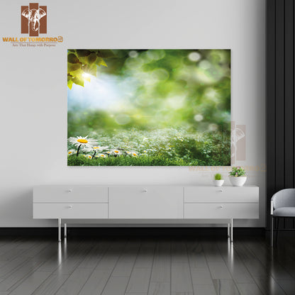 Seasonal Natural Backgrounds with Daisy Flowers High Quality Unframed Poster Print & Waterproof Poster Print Wall Décor