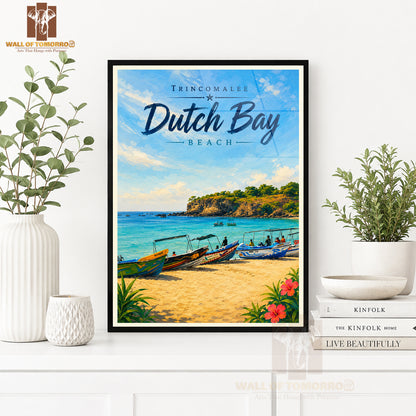 Trincomalee Dutch Bay Beach Sri Lanka Travel High Quality Glass Frame Wall Décor