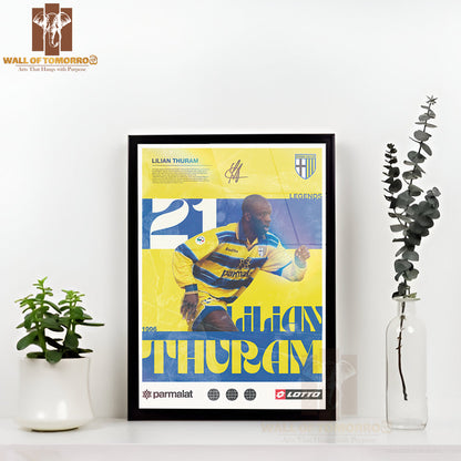Football Player Highlighted Sports High Quality Glass Frame Wall Décor