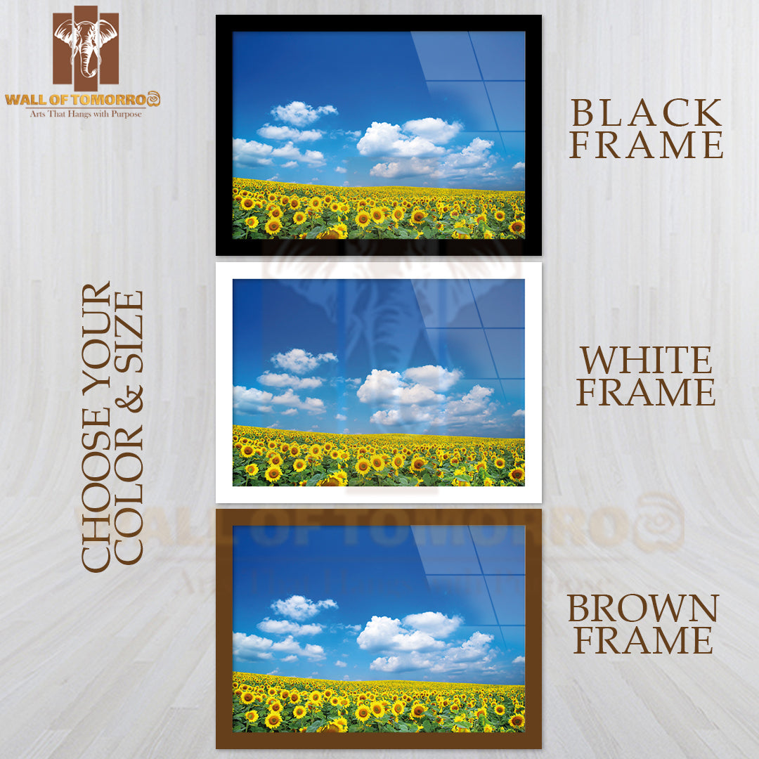 Sunflowers On a Blue Sky High Quality Unframed Poster Print & Waterproof Poster Print Wall Décor