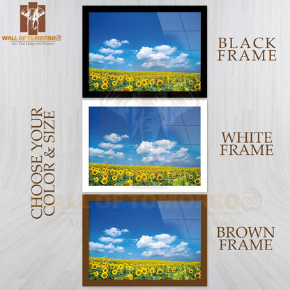 Sunflowers On a Blue Sky High Quality Unframed Poster Print & Waterproof Poster Print Wall Décor
