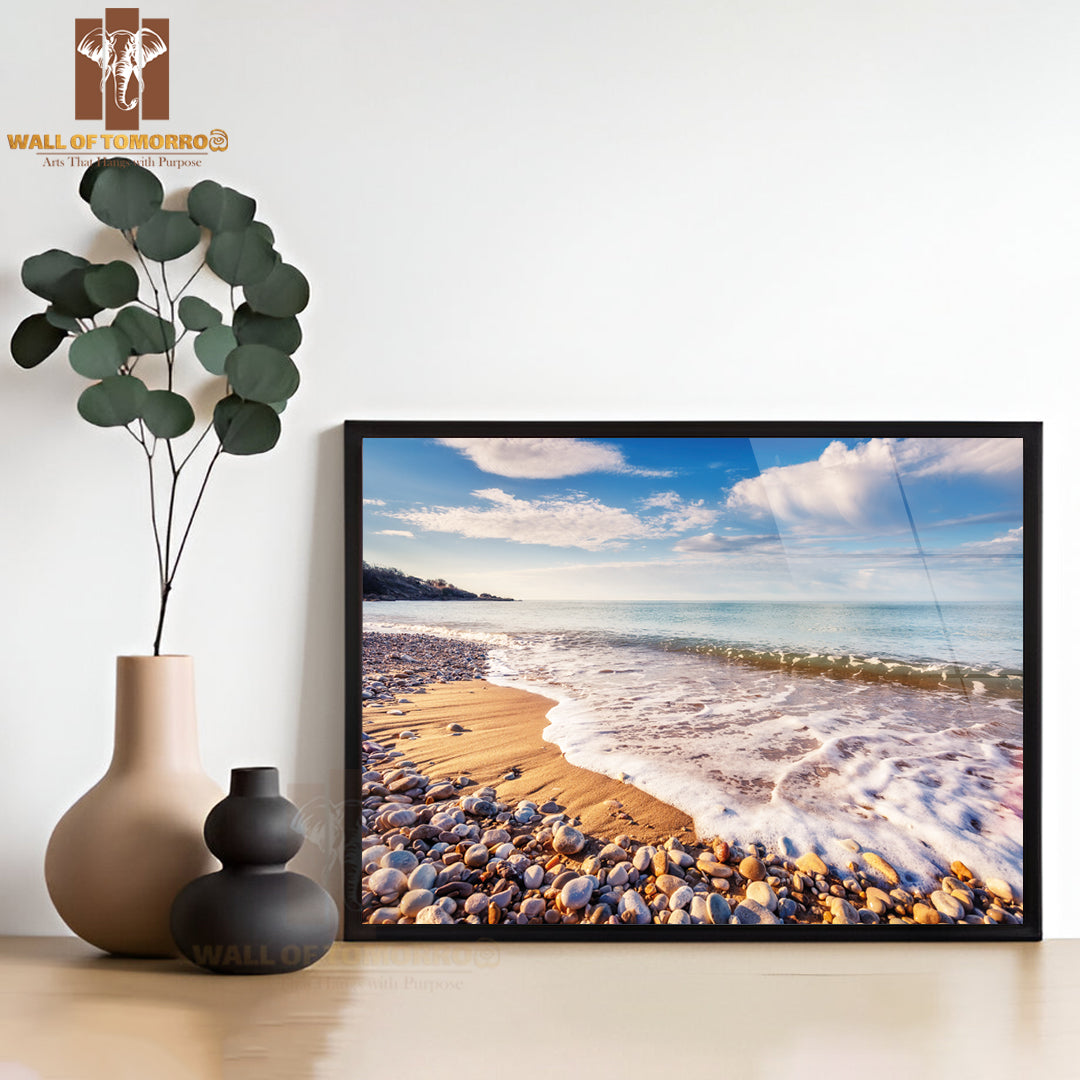 Fantastic View Azure Sea Glowing by Sunlight High Quality Unframed Poster Print & Waterproof Poster Print Wall Décor