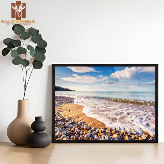 Fantastic View Azure Sea Glowing by Sunlight High Quality Unframed Poster Print & Waterproof Poster Print Wall Décor