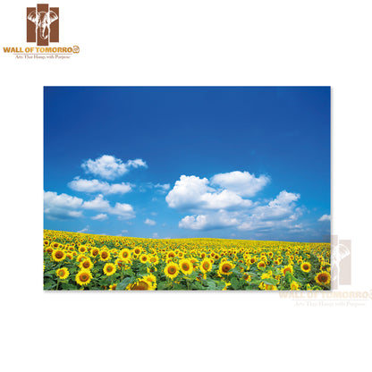 Sunflowers On a Blue Sky High Quality Unframed Poster Print & Waterproof Poster Print Wall Décor
