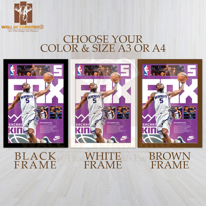 Famous Basketball Team Player Featuring a Most Famous Team Sports High Quality Glass Frame Wall Décor