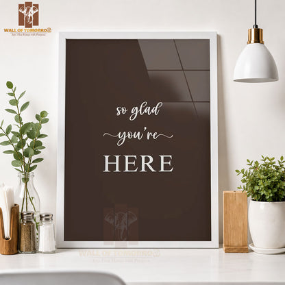 So Glad You're Here Kitchen & Restaurant High Quality Glass Frame Wall Décors in Sri Lanka