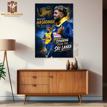 Sri Lankan Cricketer Wanindu Hasaranga Sports High Quality Unframed Poster Print & Waterproof Poster Print Wall Décor