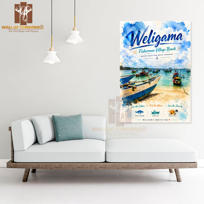 Weligama Fisherman Village Beach Sri Lanka Travel High Quality Unframed Poster Print & Waterproof Poster Print Wall Décor