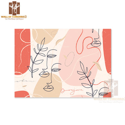 A Drawing of a Face with Leaves and A Plant High Quality Unframed Poster Print & Waterproof Poster Print Wall Décor