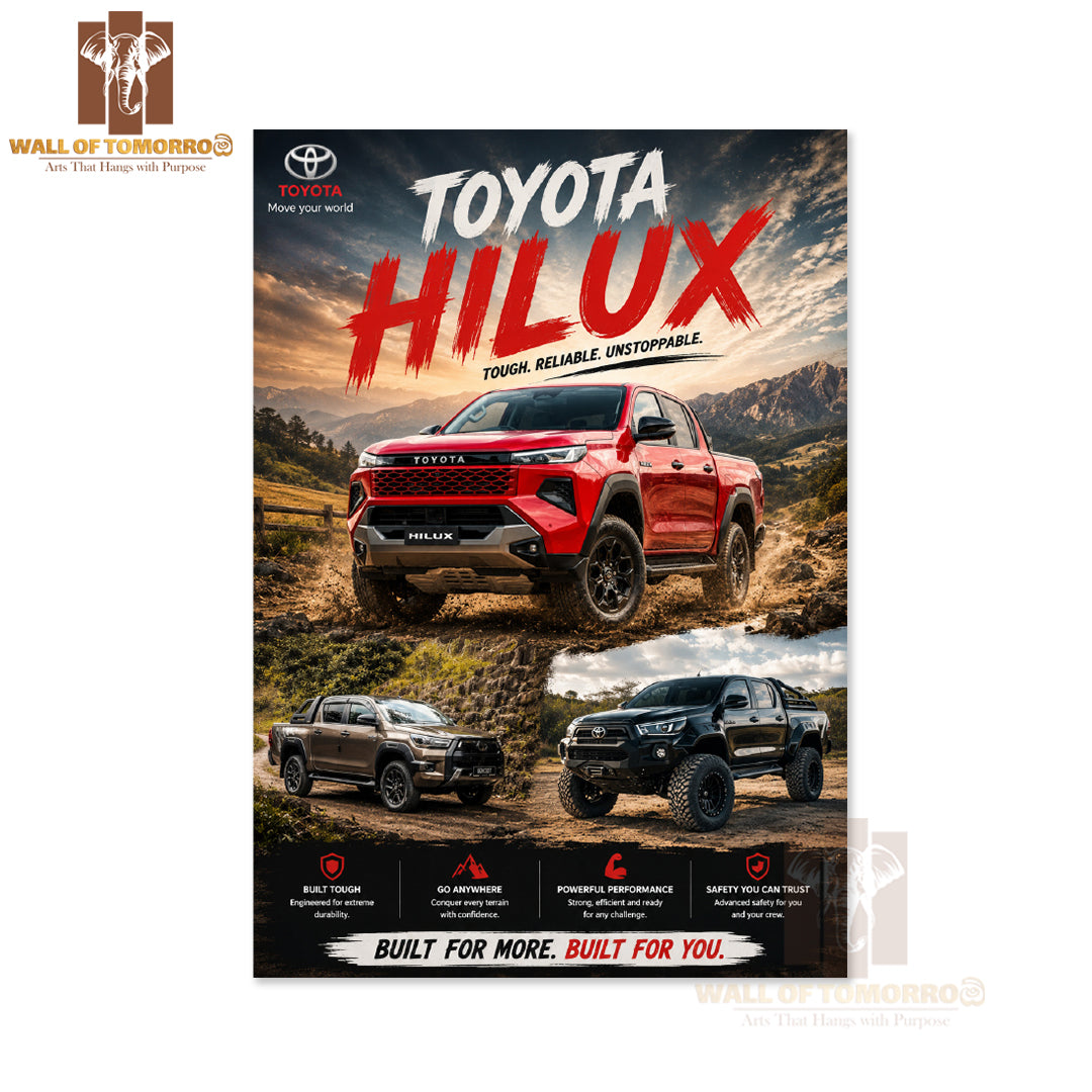 Toyota Hilux Vehicle High Quality Unframed Poster Print & Waterproof Poster Print Wall Décor in Sri Lanka
