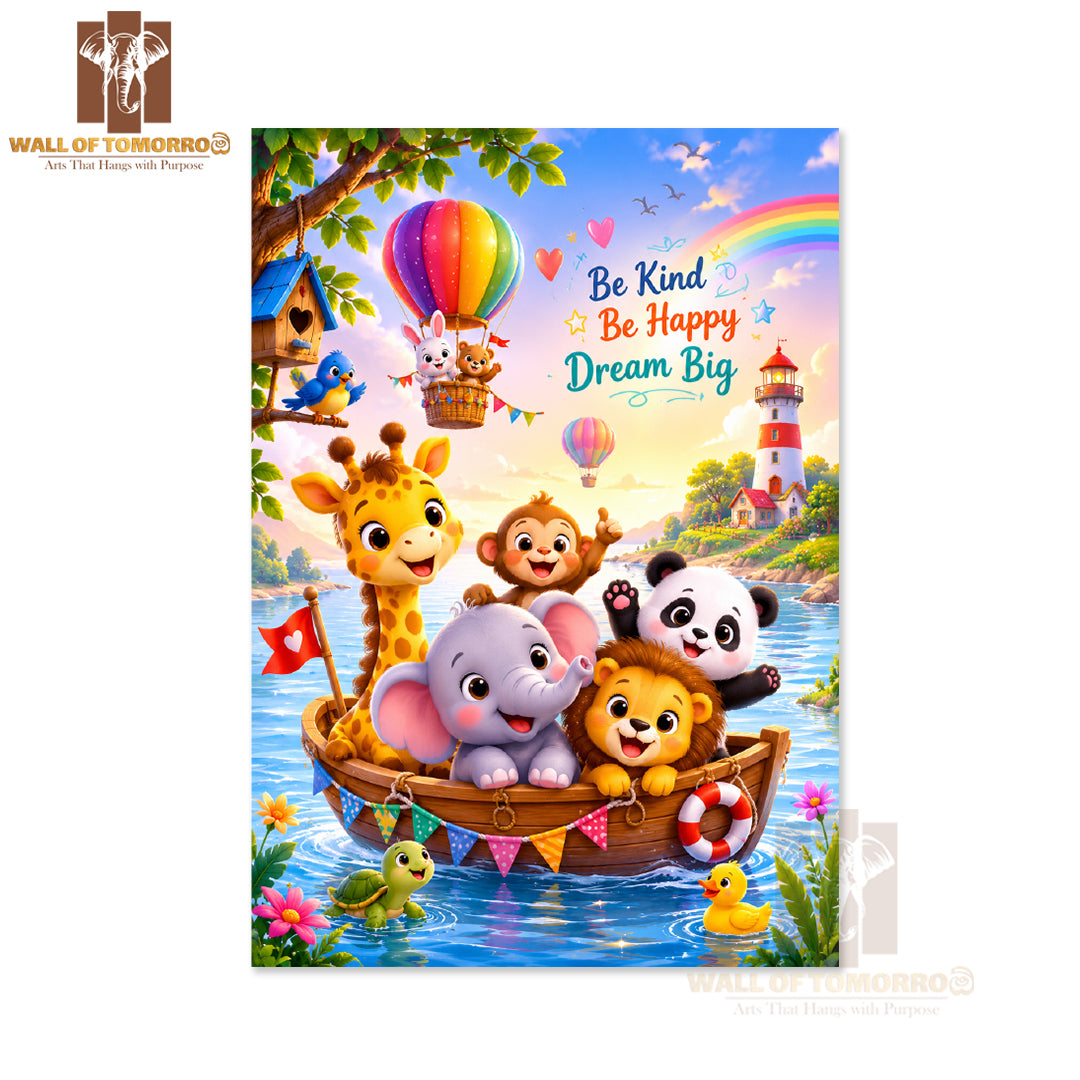 Be Kind, Be Happy, Dream Big Kids High Quality Unframed Poster Print & Waterproof Poster Print Wall Décor
