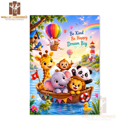 Be Kind, Be Happy, Dream Big Kids High Quality Unframed Poster Print & Waterproof Poster Print Wall Décor