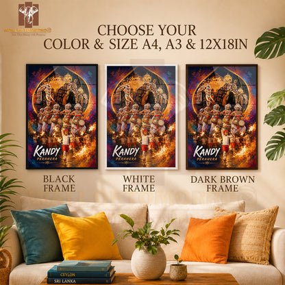 Kandy Perahera Sri Lanka Travel High Quality Glass Frame Wall Décor
