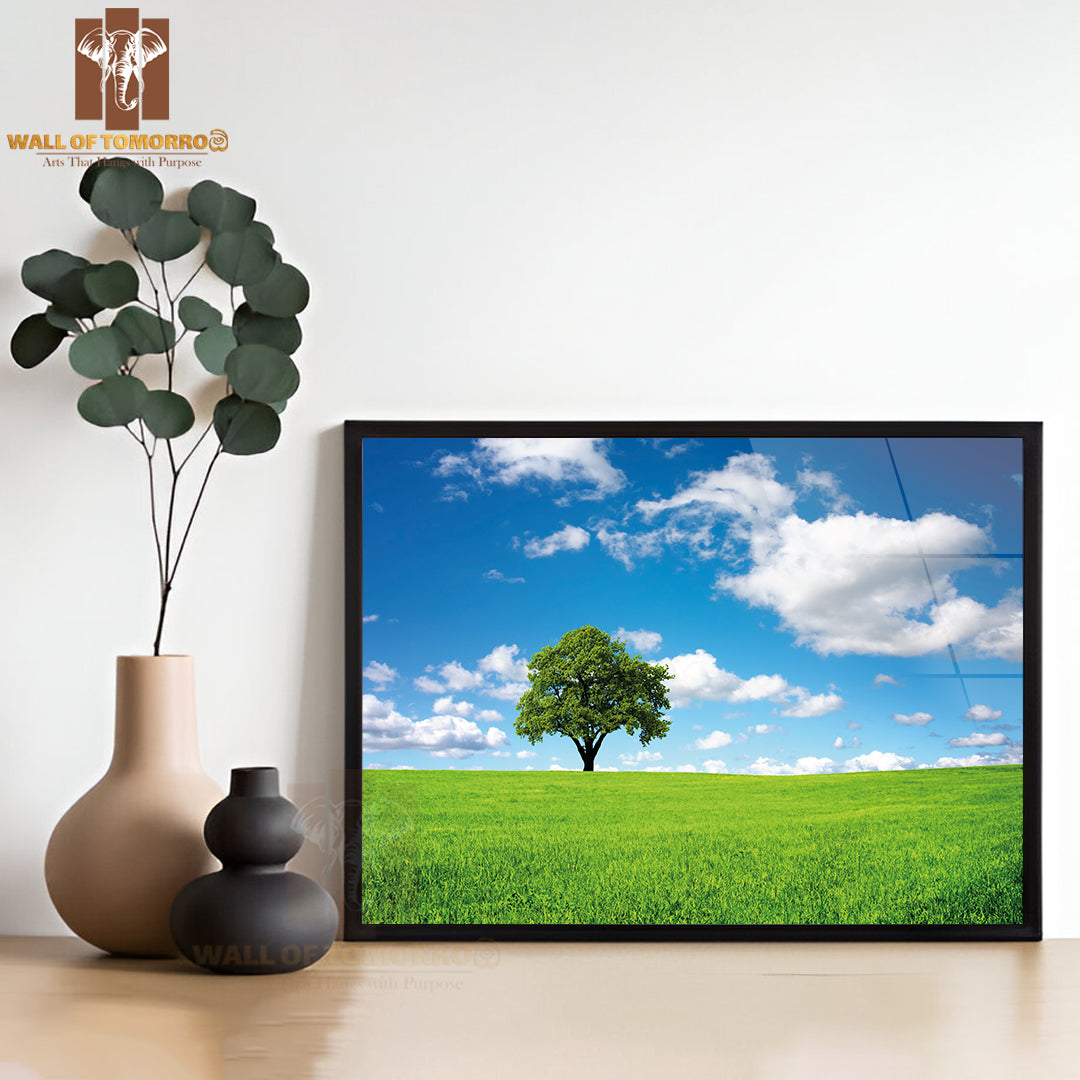 Nature Green Tree in A Field High Quality Unframed Poster Print & Waterproof Poster Print Wall Décor