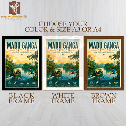 Ceylon Sri Lanka Madu Ganga Travel High Quality Glass Frame Wall Décor
