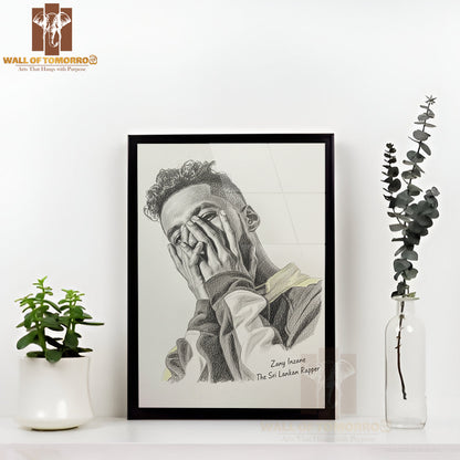 Sri Lankan Rap Star - Zany Inzane High Quality Glass Frame Wall Décor