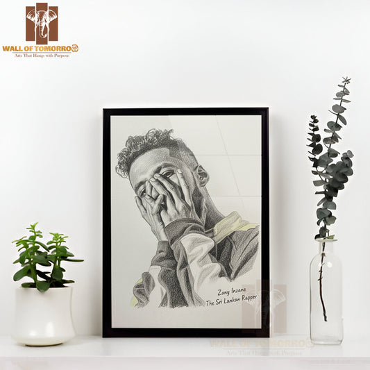 Sri Lankan Rap Star - Zany Inzane High Quality Glass Frame Wall Décor