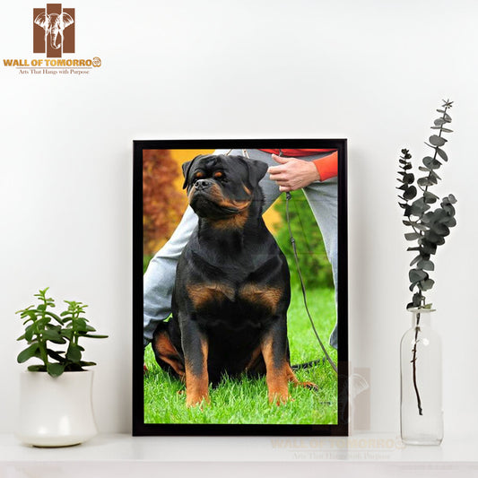 Well Build Rottweiler High Quality Glass Frame Wall Décor