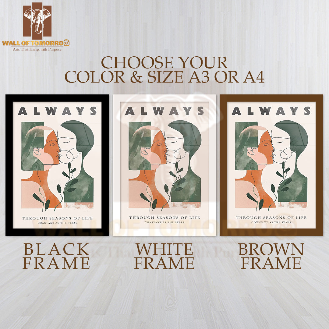 Always Through Season of Life Painting High Quality Glass Frame Wall Décor
