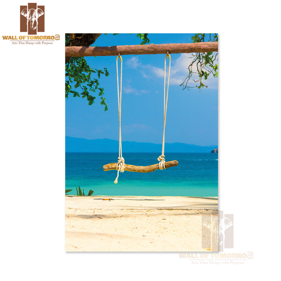 Seaside Swing Holiday Memory High Quality Unframed Poster Print & Waterproof Poster Print Wall Décor