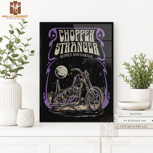 Chopper Stranger Motor Bike High Quality Glass Frame Wall Décor in Sri Lanka