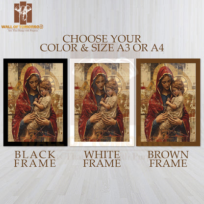 Mother Mary Religious High Quality Glass Frame Wall Décors in Sri Lanka