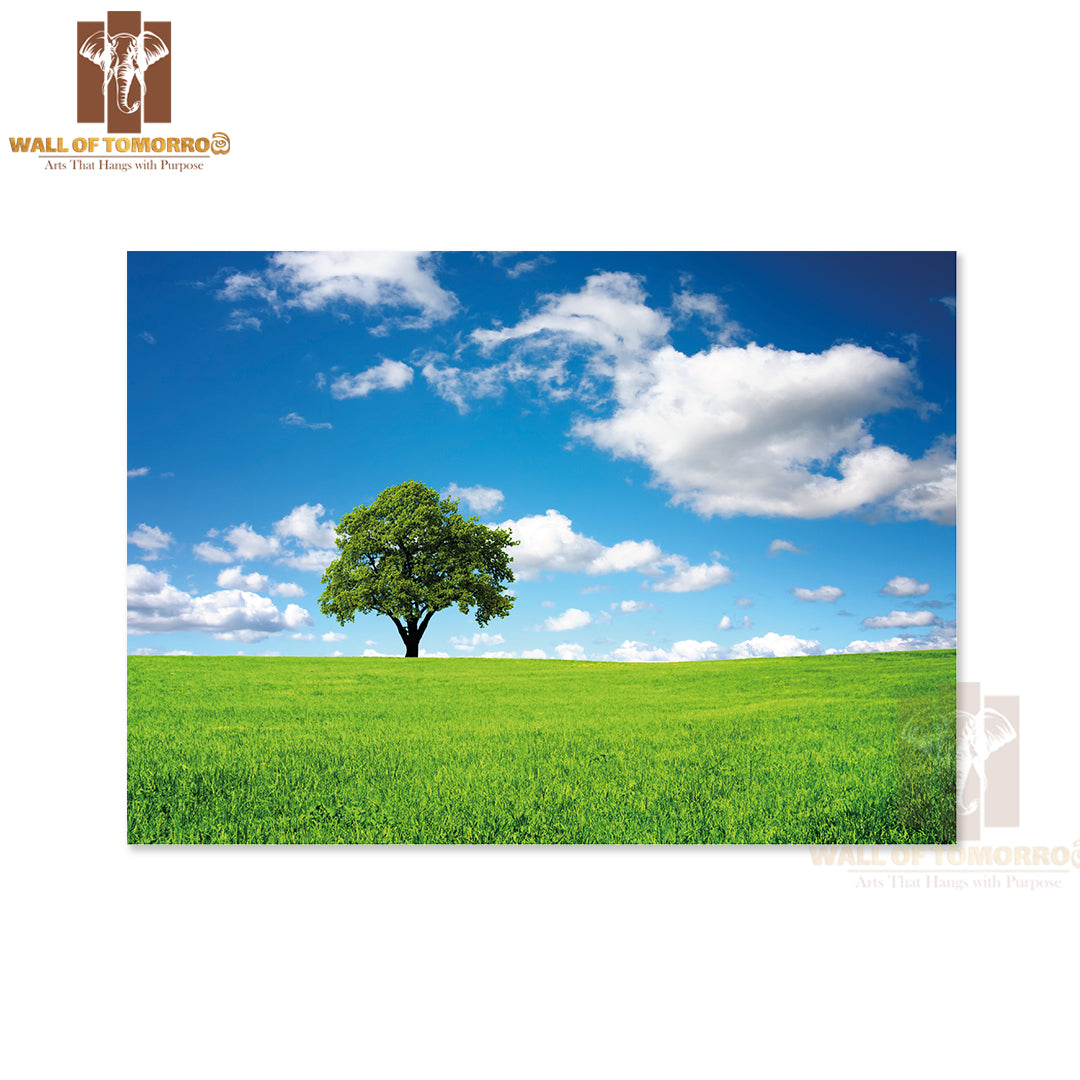 Nature Green Tree in A Field High Quality Unframed Poster Print & Waterproof Poster Print Wall Décor