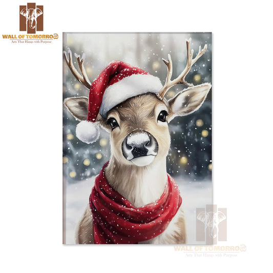 Reindeer Forest Snowfall in Winter High Quality Unframed Poster Print & Waterproof Poster Print Wall Décor