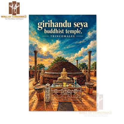 Girihandu Seya Buddhist Temple, Trincomalee Sri Lanka Travel High Quality Unframed Poster Print & Laminated Poster Print Wall Décor