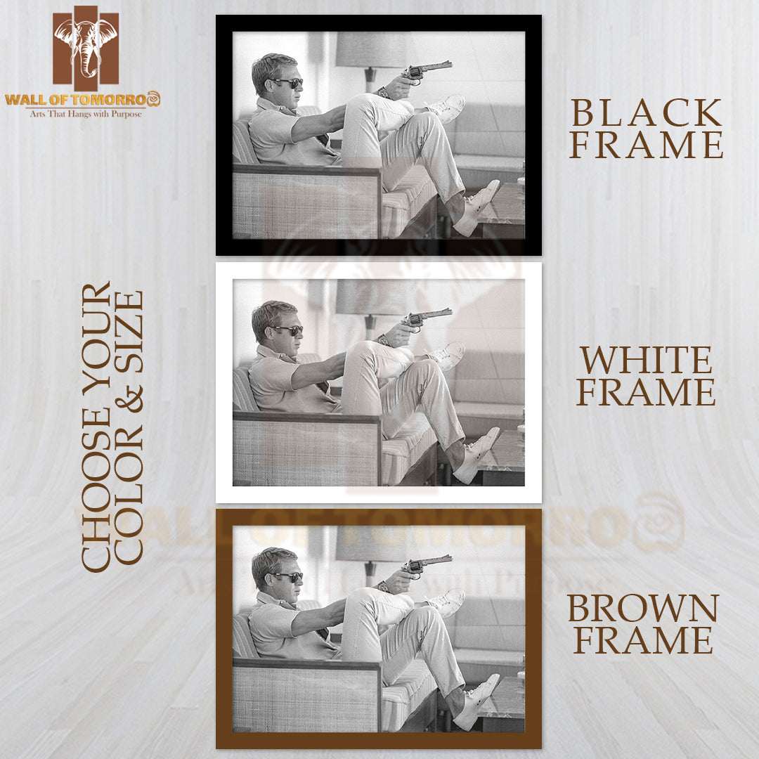 Steve McQueen High Quality Glass Frame Wall Décor