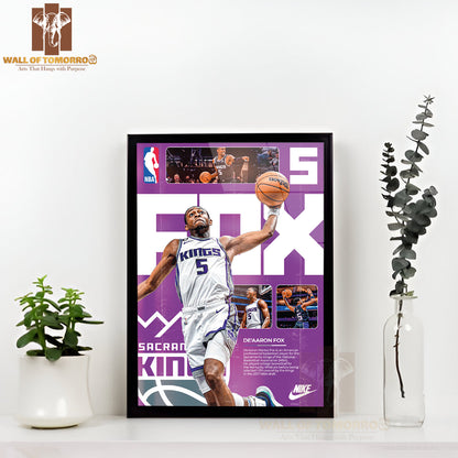 Famous Basketball Team Player Featuring a Most Famous Team Sports High Quality Glass Frame Wall Décor