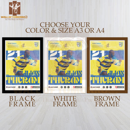 Football Player Highlighted Sports High Quality Glass Frame Wall Décor
