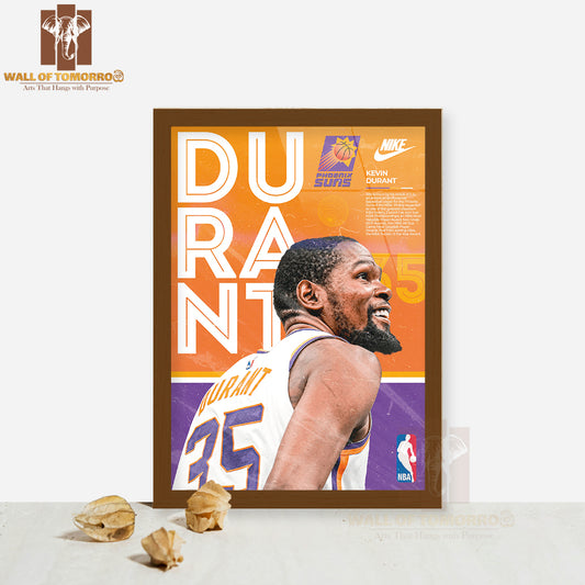 Famous Basketball Team Player in Action Basketball Sports High Quality Glass Frame Wall Décor