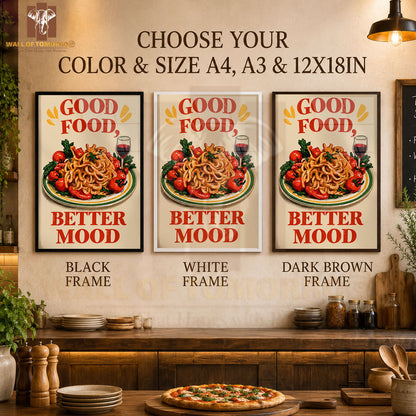 Good Food, Better Mood Kitchen Botanicals Kitchen & Restaurant High Quality Glass Frame Wall Décors in Sri Lanka