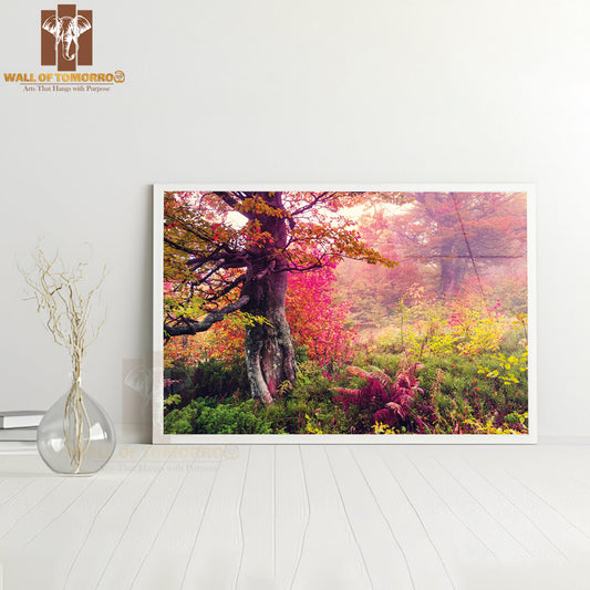 Majestic Landscape with Autumn Trees in Forest High Quality Unframed Poster Print & Waterproof Poster Print Wall Décor