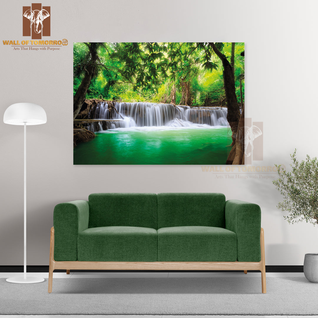 Thailand Waterfall in Kanjanaburi High Quality Unframed Poster Print & Waterproof Poster Print Wall Décor