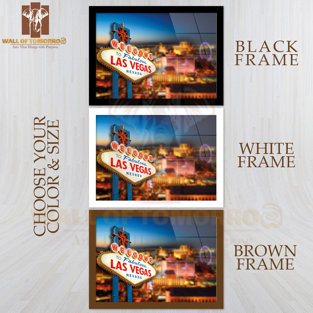 Nevada Sign with the Heart Of Las Vegas High Quality Unframed Poster Print & Waterproof Poster Print Wall Décor
