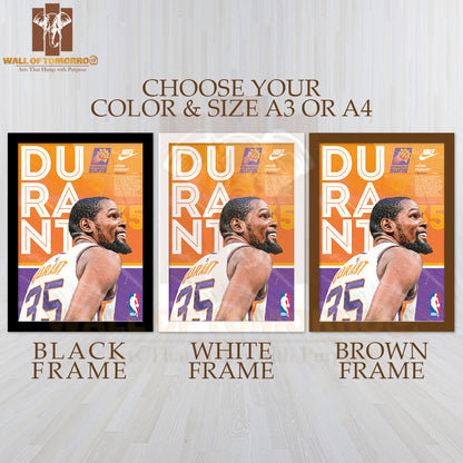Famous Basketball Team Player in Action Basketball Sports High Quality Glass Frame Wall Décor