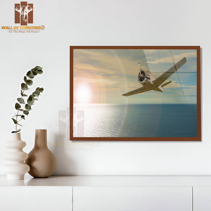 Old Plane Over the Sea High Quality Unframed Poster Print & Waterproof Poster Print Wall Décor
