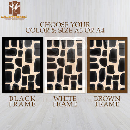 Black Pebble Path Neutral Elegance Art High Quality Glass Frame Wall Décor