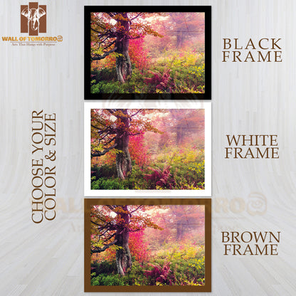 Majestic Landscape with Autumn Trees in Forest High Quality Unframed Poster Print & Waterproof Poster Print Wall Décor