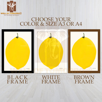 Le Citron Yellow High Quality Glass Frame Wall Décor