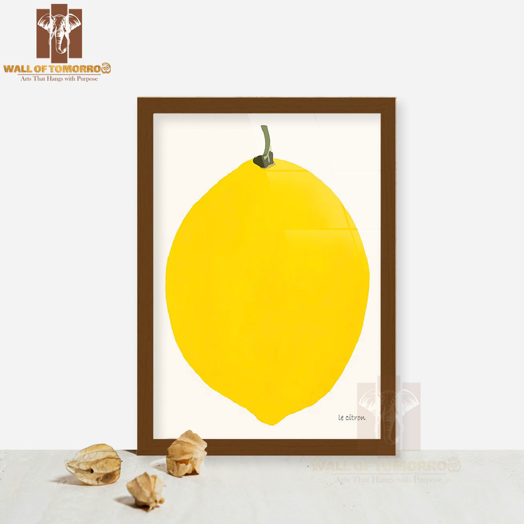 Le Citron Yellow High Quality Glass Frame Wall Décor