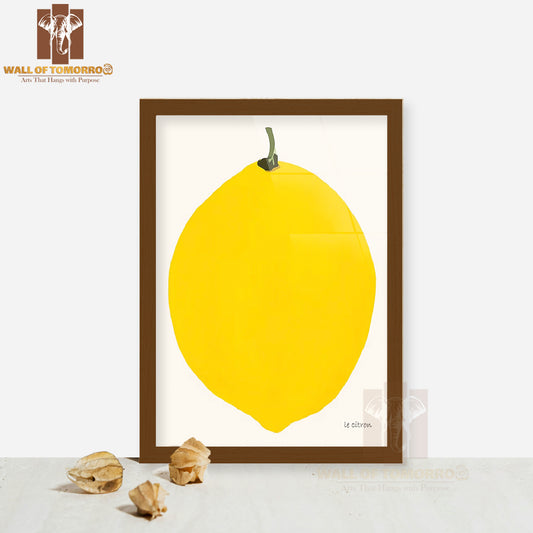 Le Citron Yellow High Quality Glass Frame Wall Décor