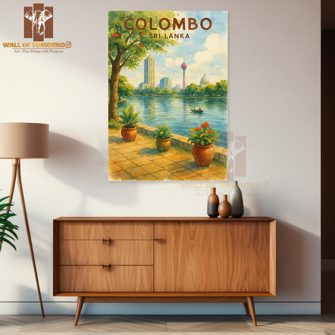 Colombo City Sri Lanka Travel Watercolor High Quality Unframed Poster Print & Waterproof Poster Print Wall Décor