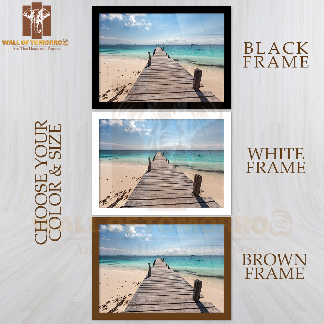 Wooden Pier on Caribbean Beach High Quality Unframed Poster Print & Waterproof Poster Print Wall Décor