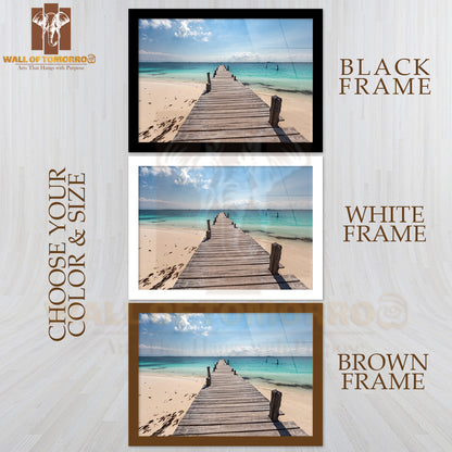 Wooden Pier on Caribbean Beach High Quality Unframed Poster Print & Waterproof Poster Print Wall Décor