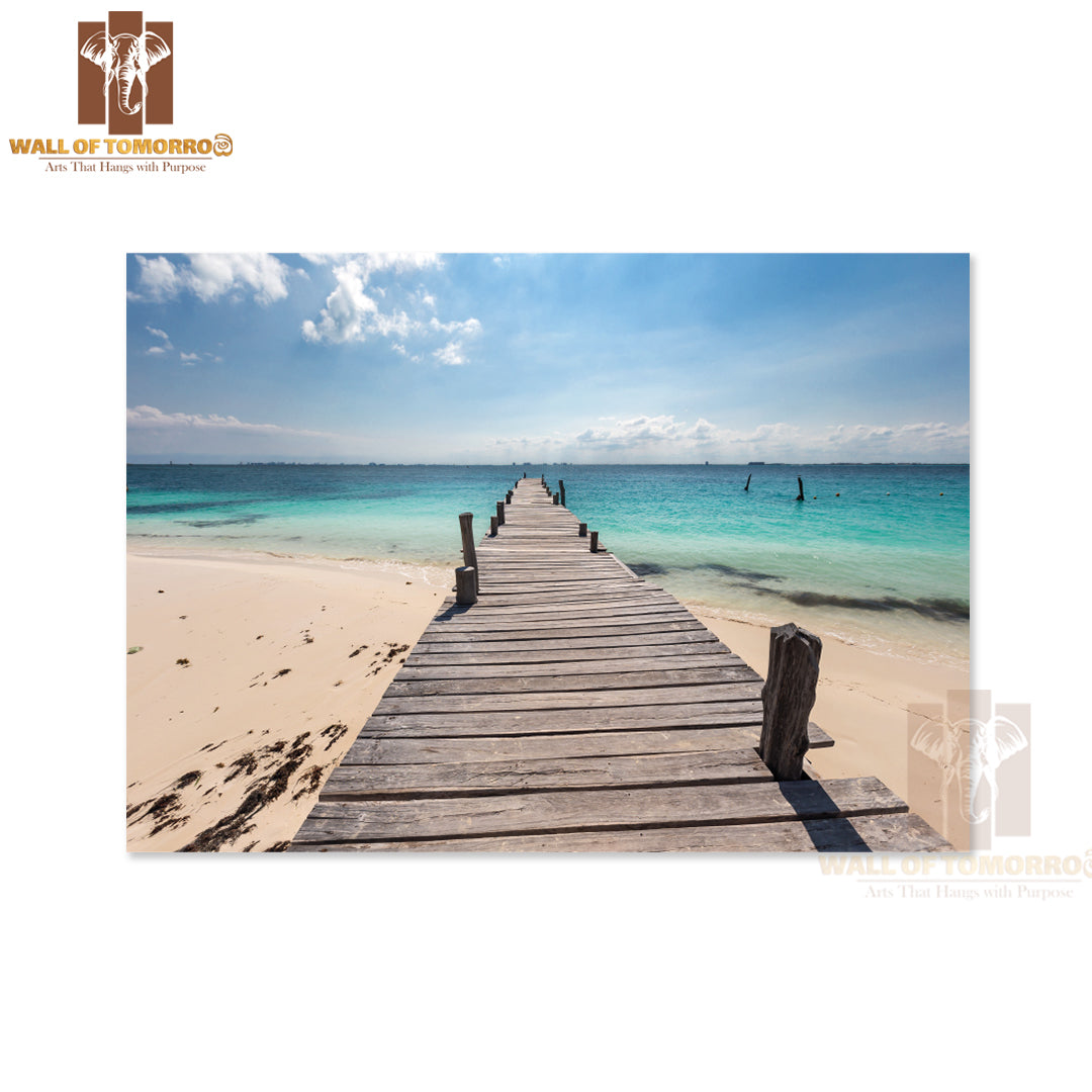 Wooden Pier on Caribbean Beach High Quality Unframed Poster Print & Waterproof Poster Print Wall Décor